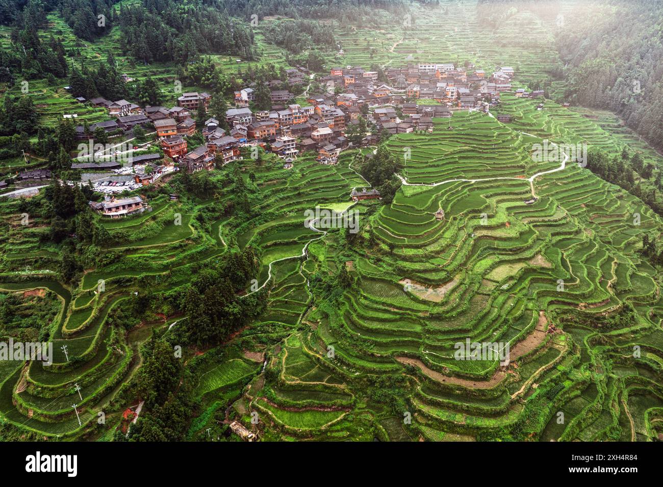 Aerial view of ancient remote village in Guizhou, China Stock Photo - Alamy
