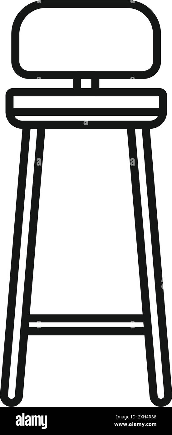 Simple line icon of a bar stool with backrest, ideal for furniture ...