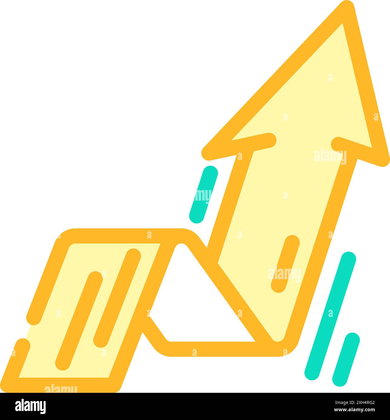 arrow pointing upward progress color icon vector illustration Stock ...