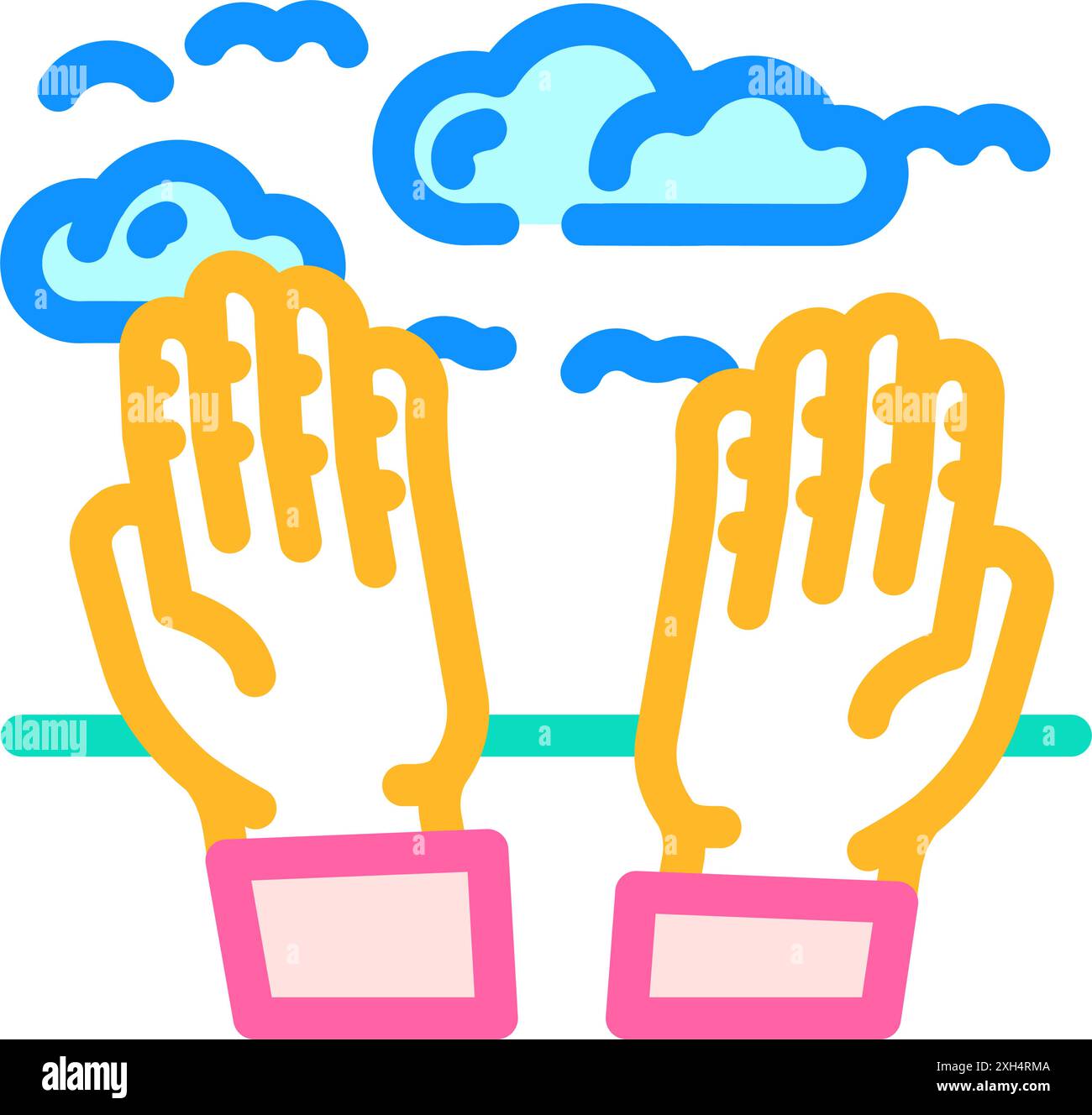 hand reaching sky progress color icon vector illustration Stock Vector ...