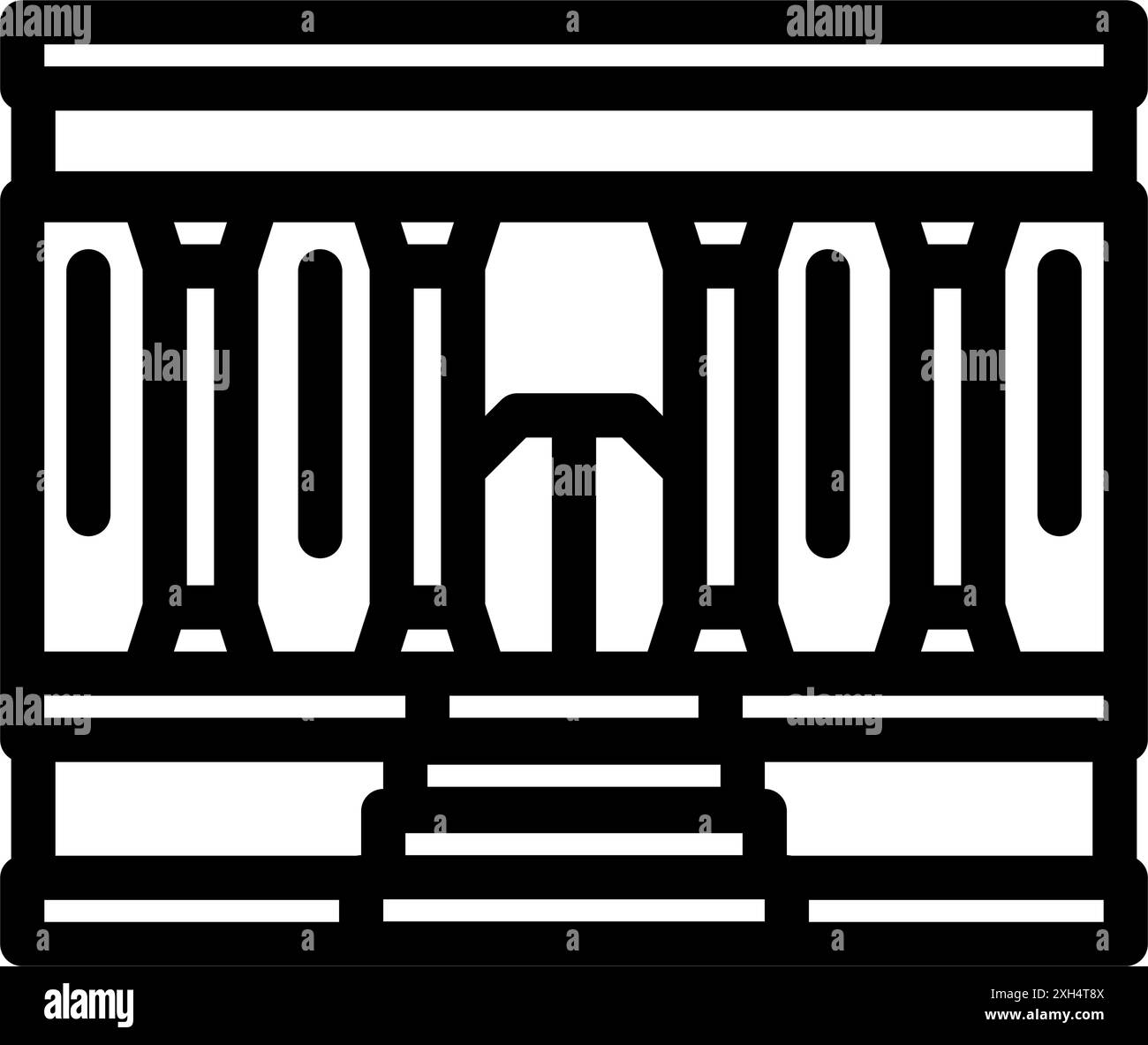 city bank building line icon vector illustration Stock Vector Image ...