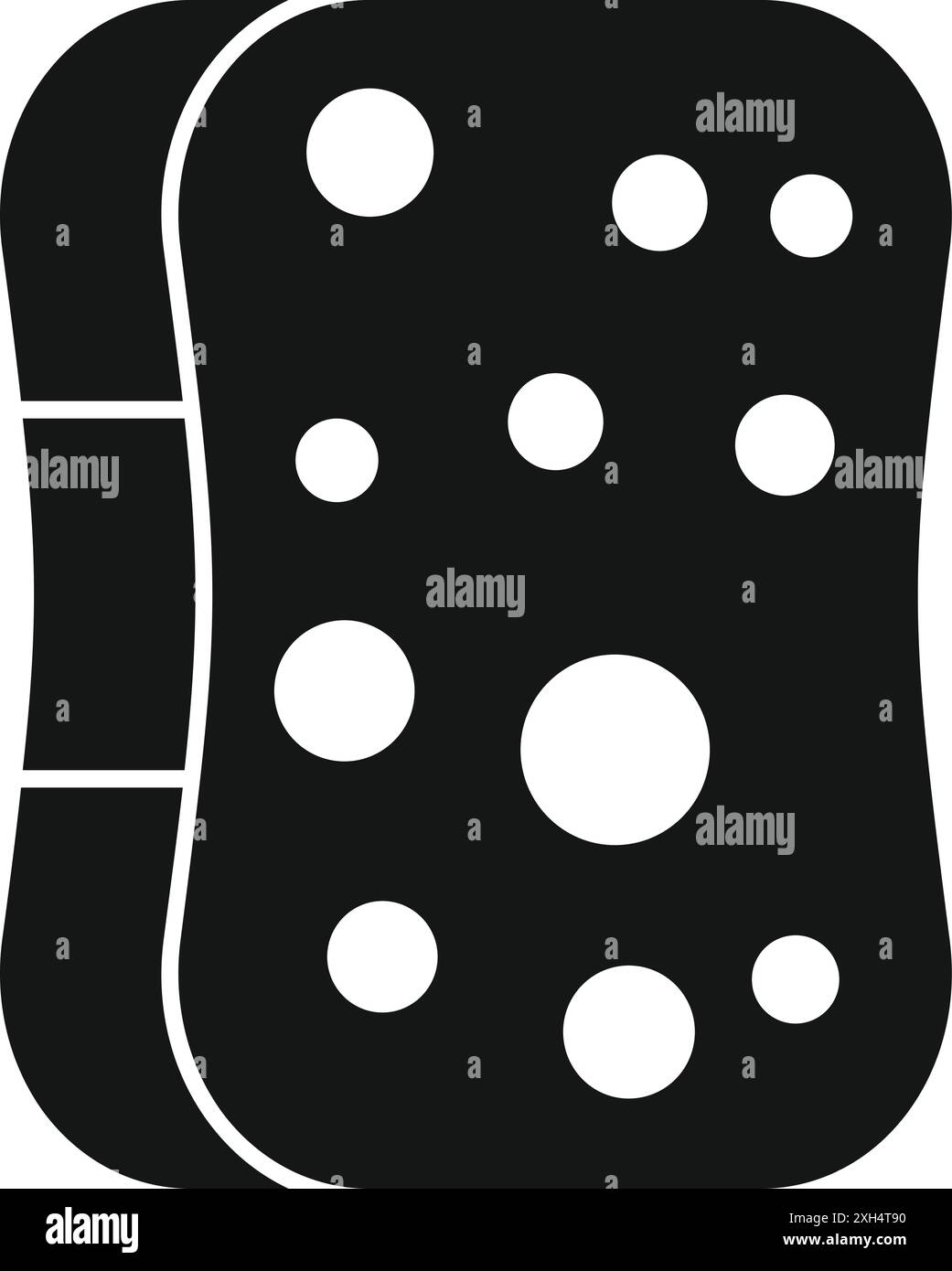 Simple black icon of a porous cleaning sponge, with its distinctive ...
