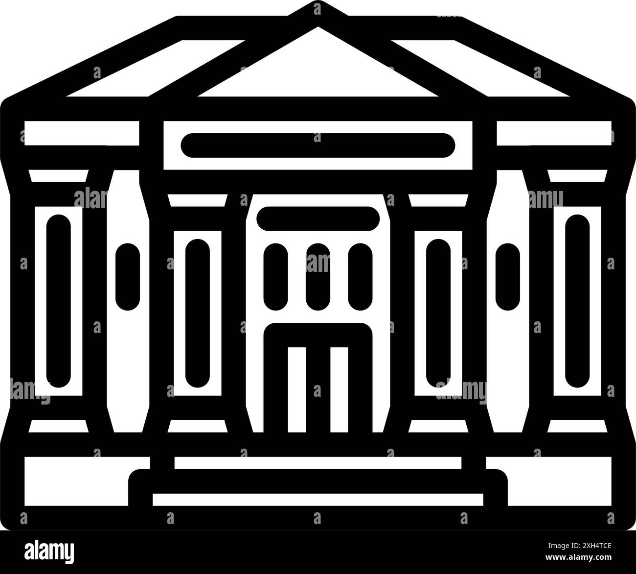 money bank building line icon vector illustration Stock Vector Image ...