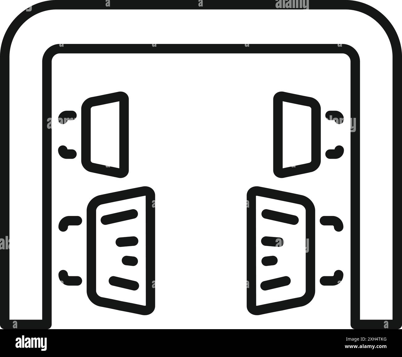 Automatic garage door opening system being activated, outline style ...