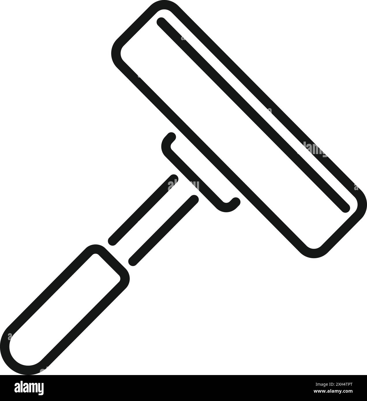 Simple cleaning window cleaning tool with plastic handle for washing Stock Vector