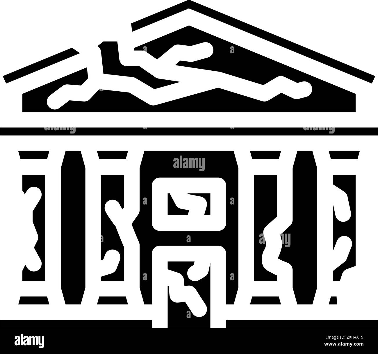 public bank building glyph icon vector illustration Stock Vector Image ...