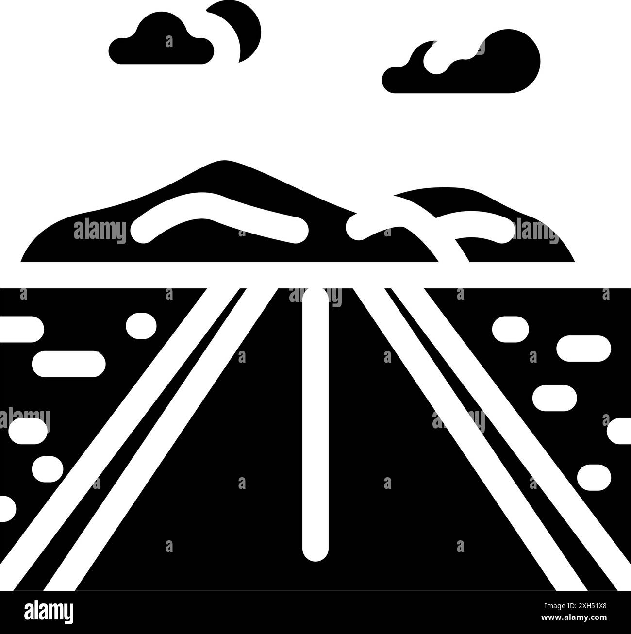 road leading forward progress glyph icon vector illustration Stock ...