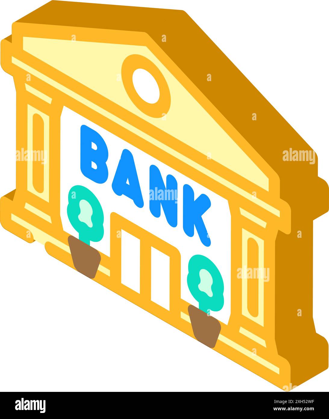 cityscape bank building isometric icon vector illustration Stock Vector ...