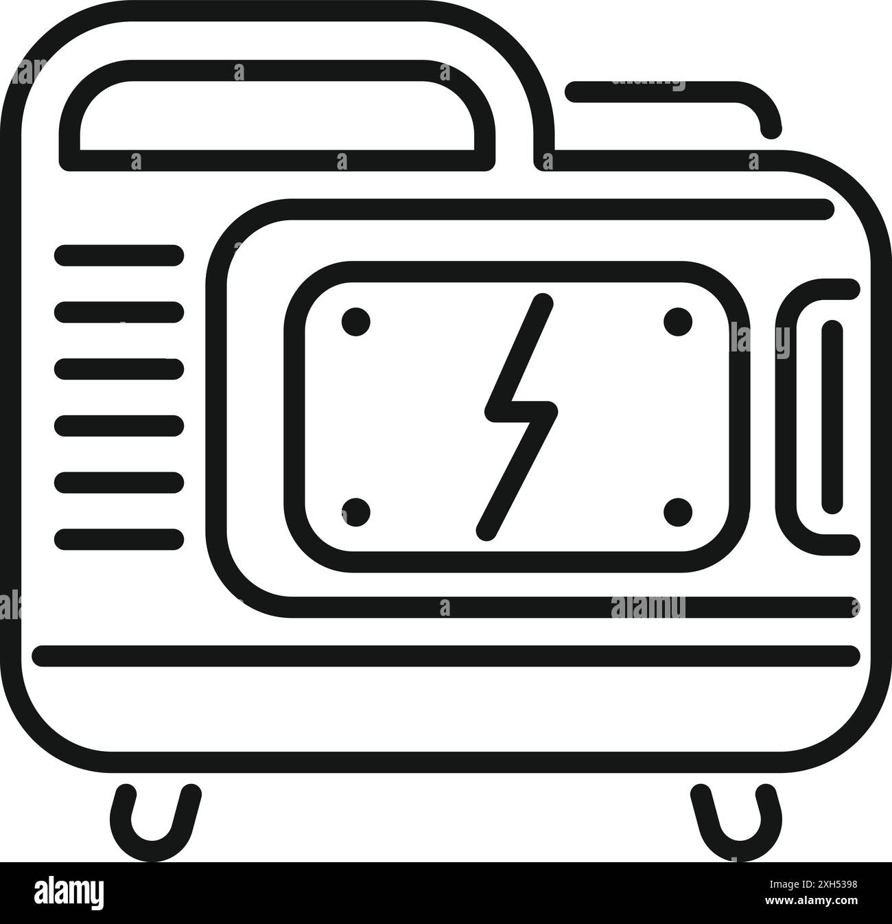 Line drawing of a portable generator supplying electricity, ideal for ...