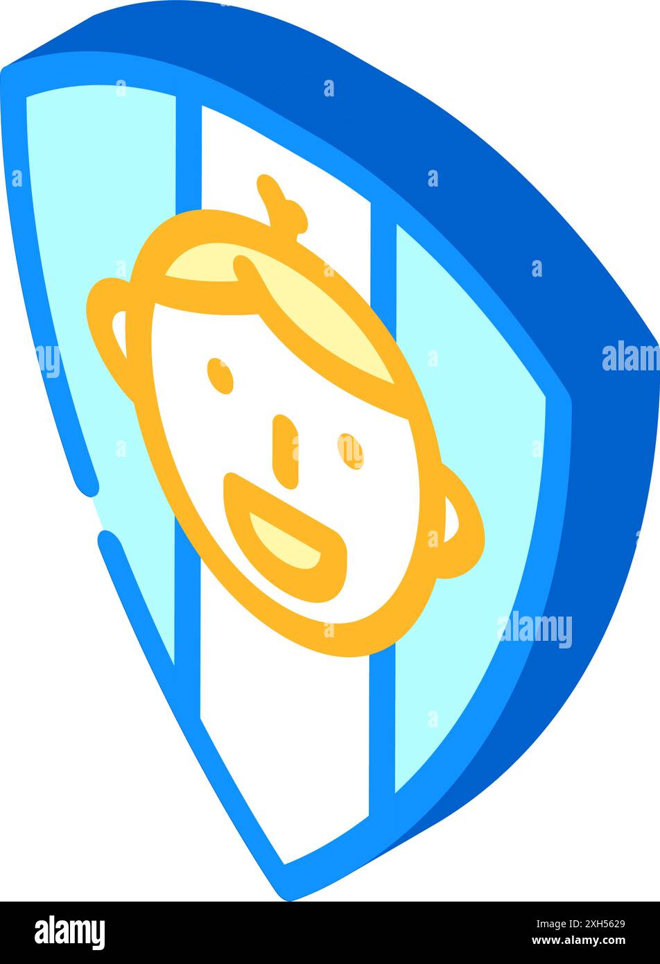 child proof product label caution isometric icon vector illustration