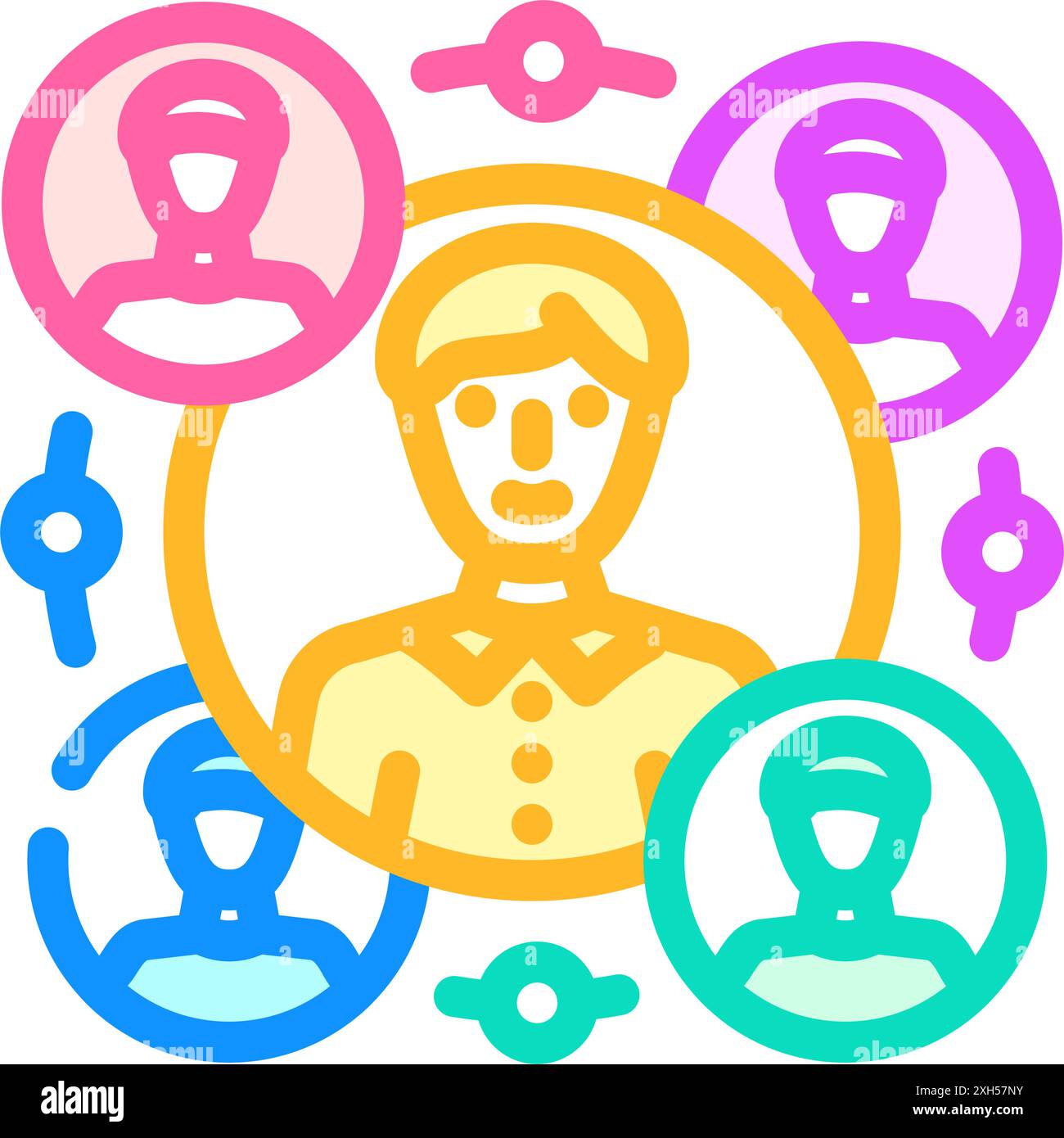 community engagement business process color icon vector illustration ...