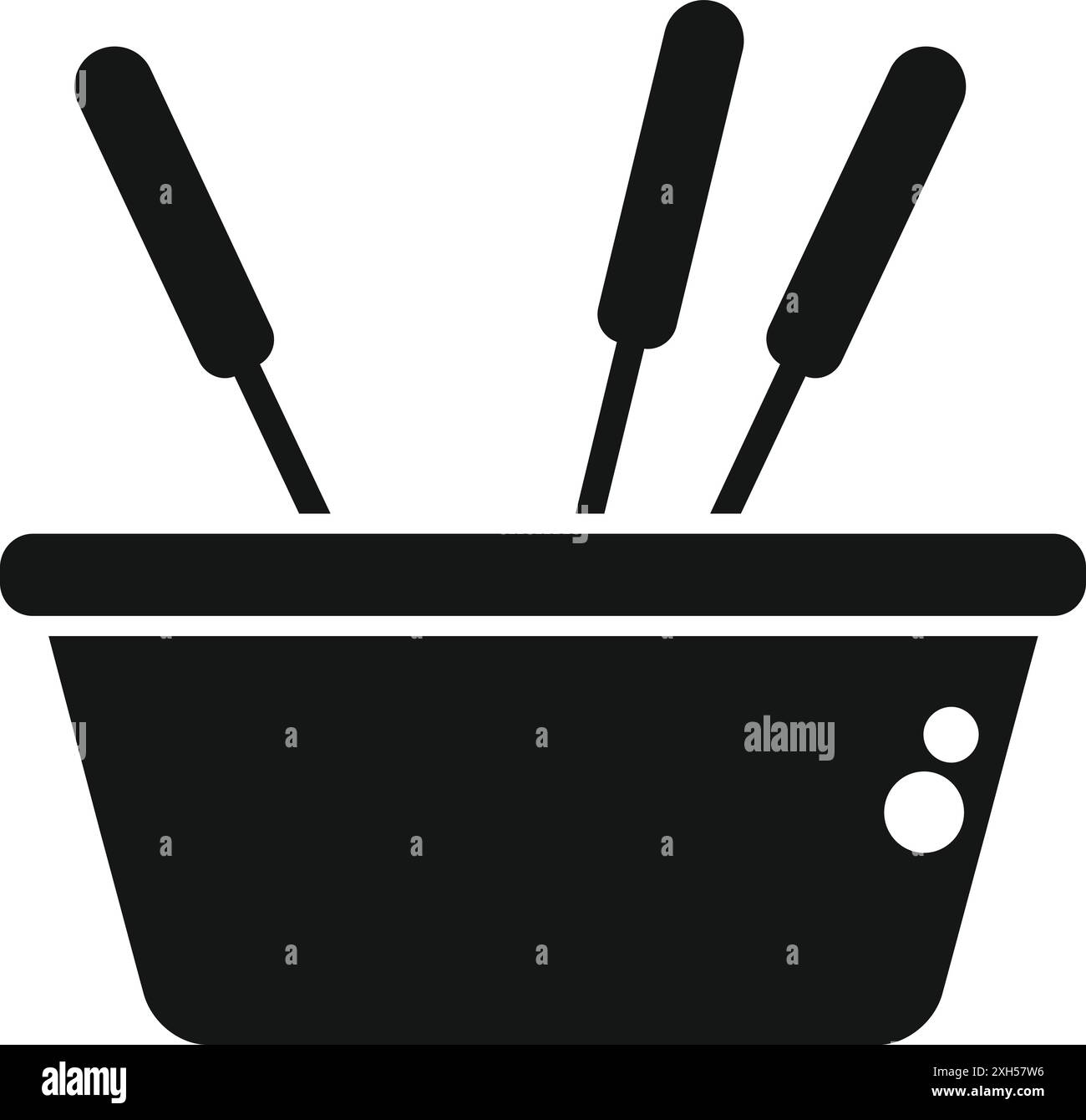 Black glyph icon of a chocolate fountain holding melted chocolate for ...