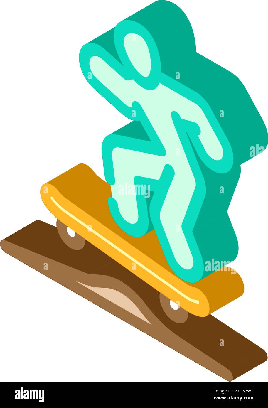 skateboard tricks isometric icon vector illustration Stock Vector Image ...