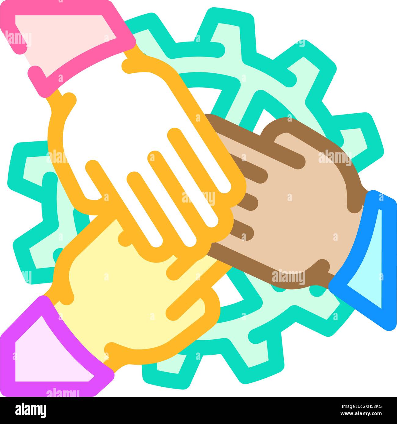 employee engagement business process color icon vector illustration ...