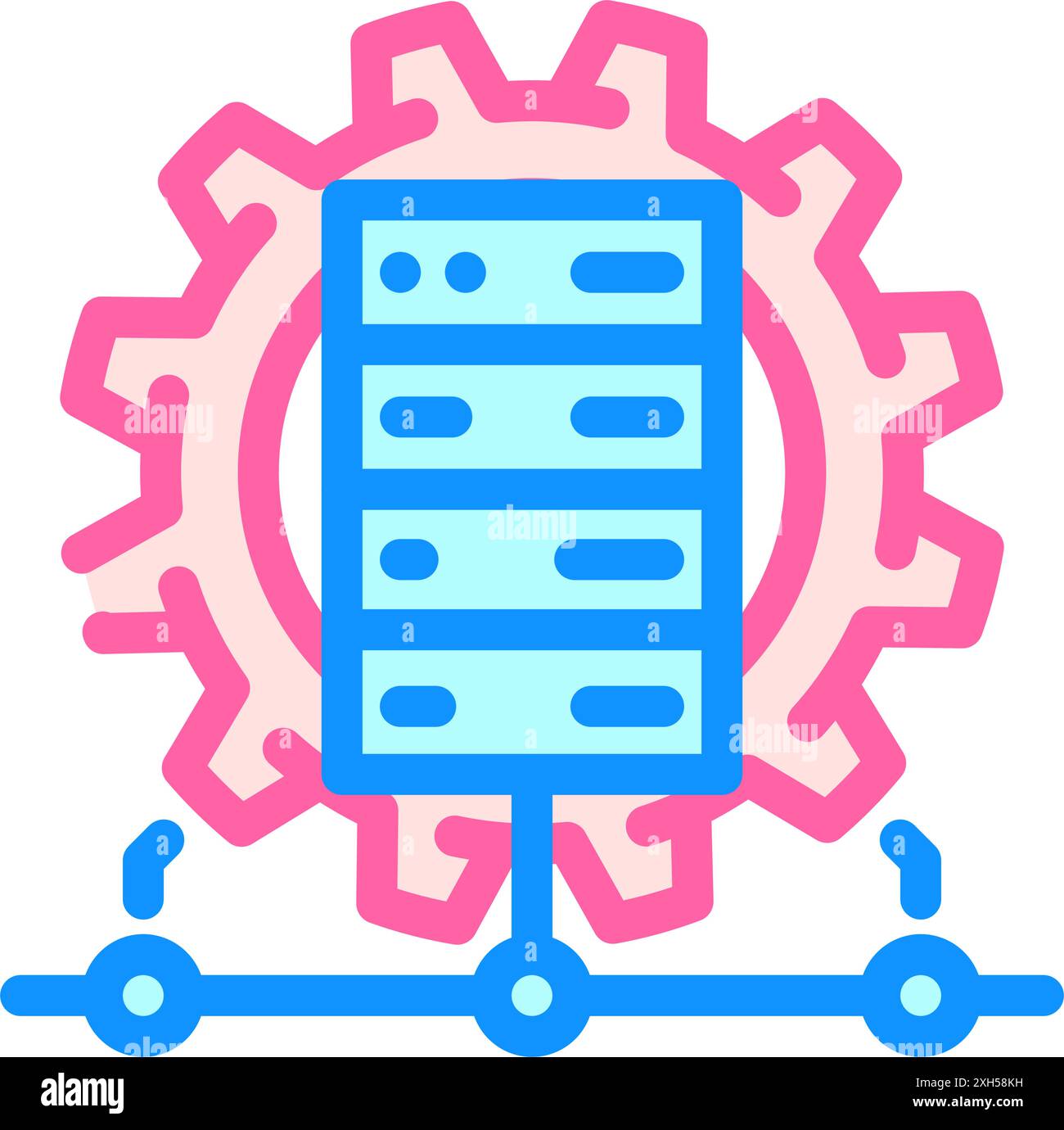it infrastructure management business process color icon vector ...