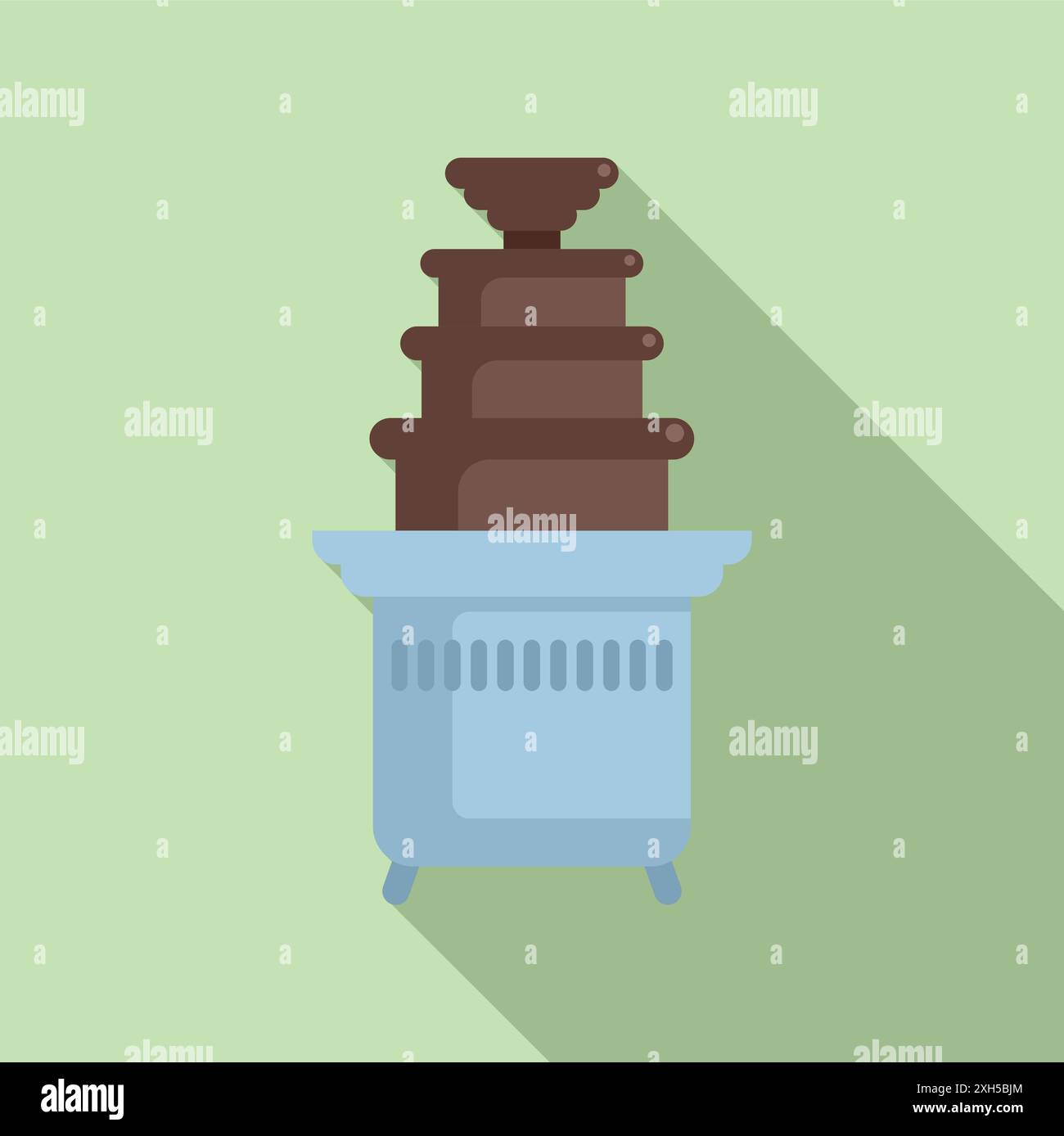 Delicious chocolate fountain flowing on a stand, showcasing a sweet treat for a luxurious dessert buffet Stock Vector