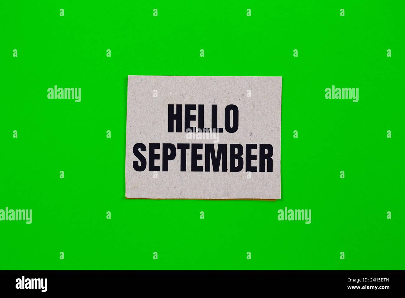 Hello september message written on ripped torn paper with green background.  Conceptual hello september symbol. Copy space Stock Photo - Alamy, image size:1300x956