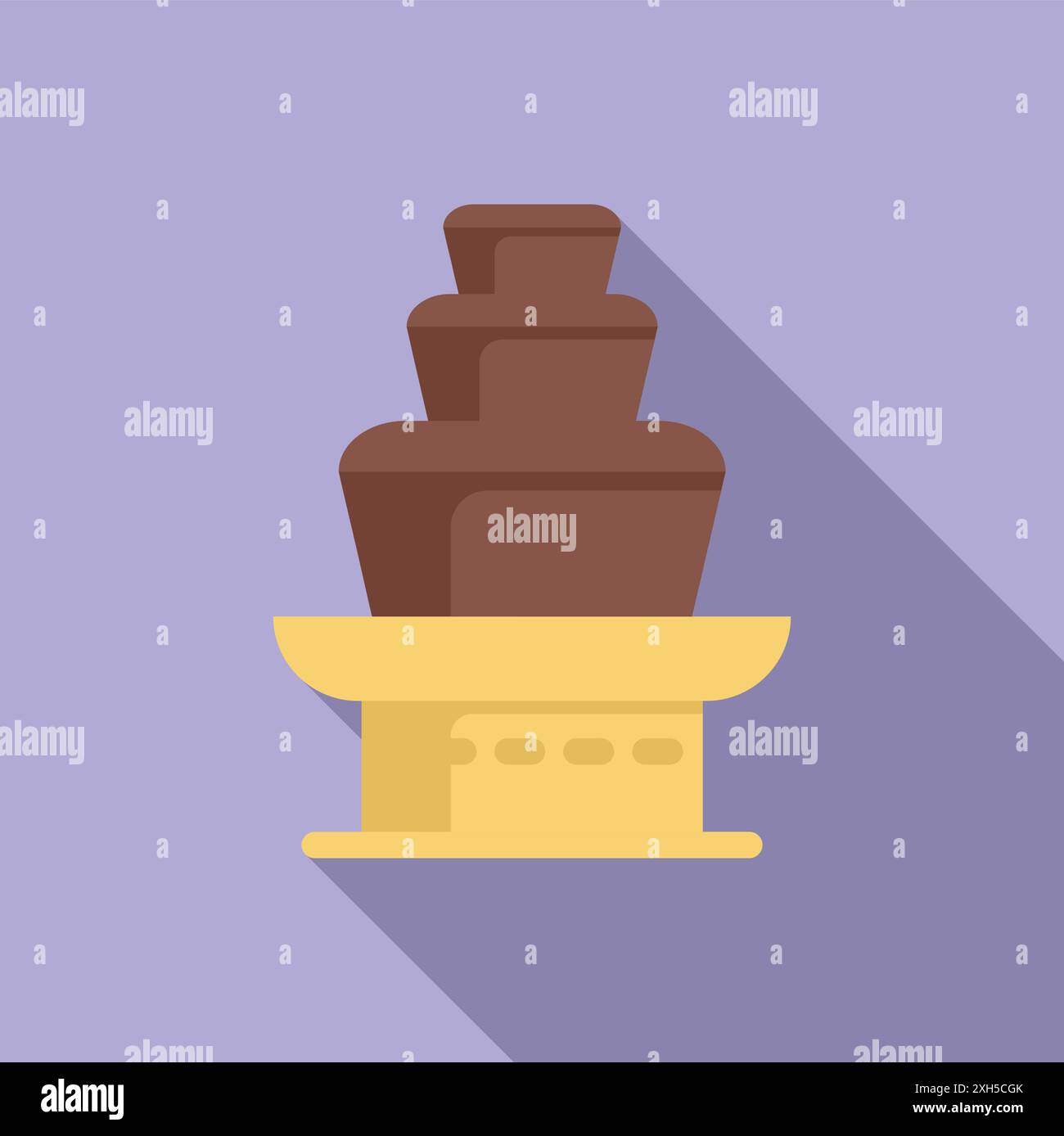 Chocolate fountain flowing on a stand, perfect for a sweet and ...
