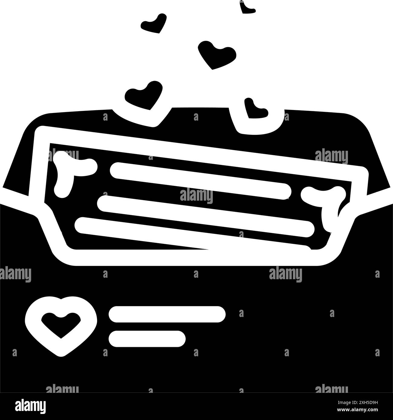 love letter glyph icon vector illustration Stock Vector Image & Art - Alamy
