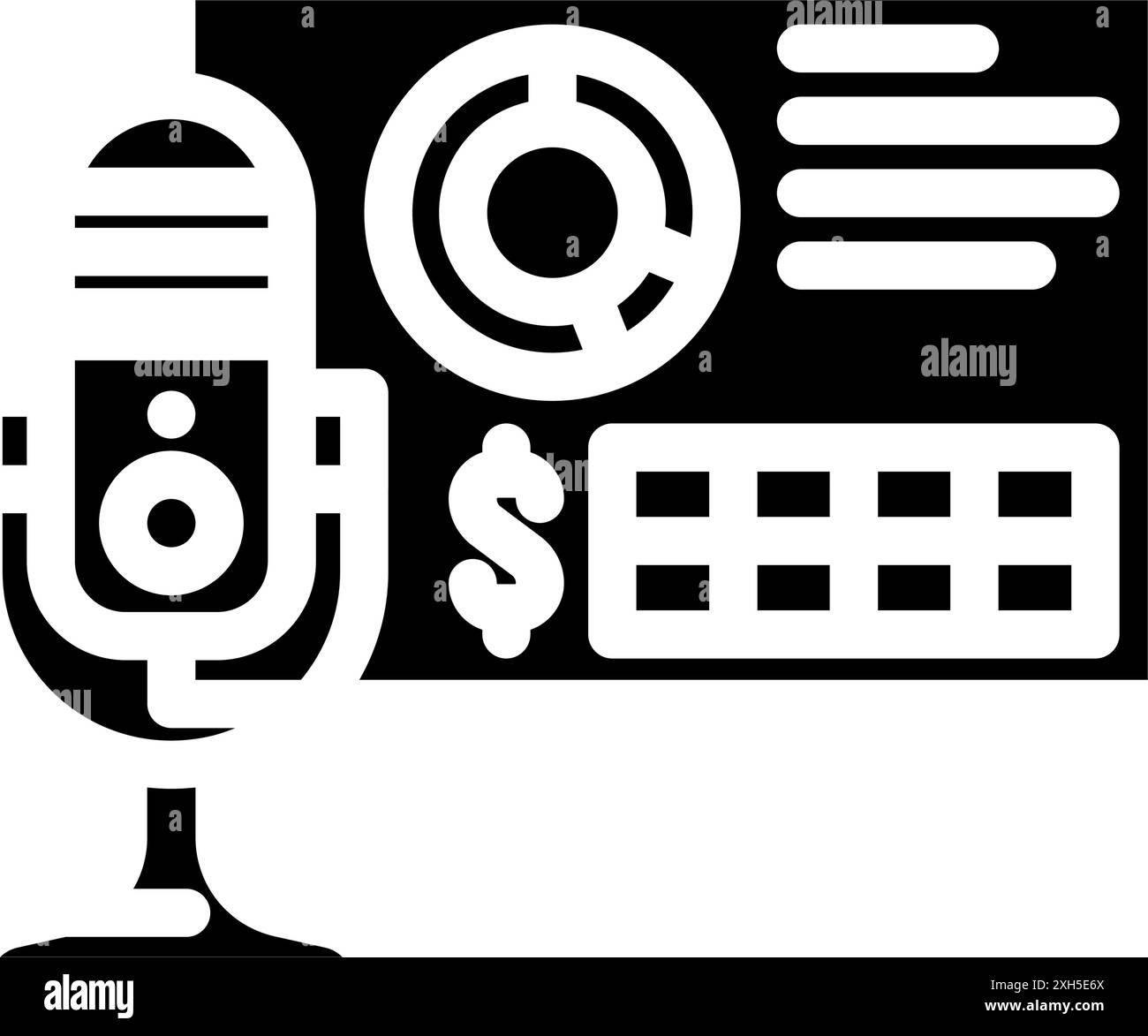 podcast monetization glyph icon vector illustration Stock Vector Image ...