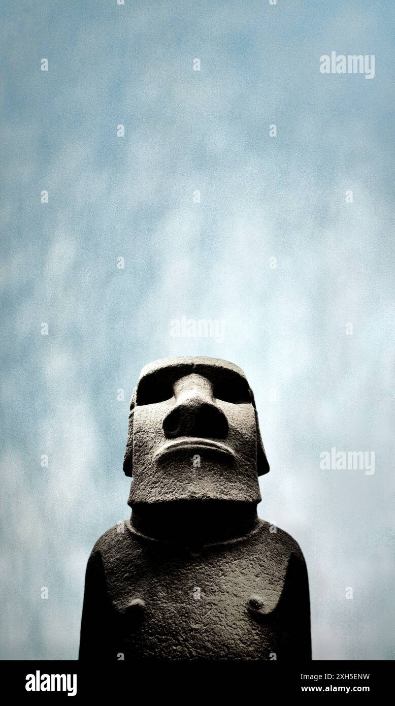 Easter Island Rapa Nui moai stone statue of Hoa Hakananai’a now in the