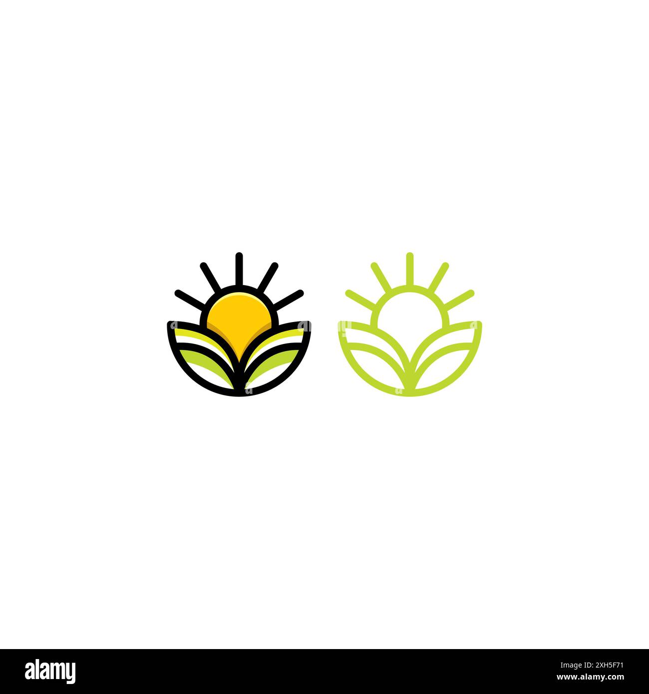 Farm Agriculture logo vector. Sun Logo vector Stock Vector