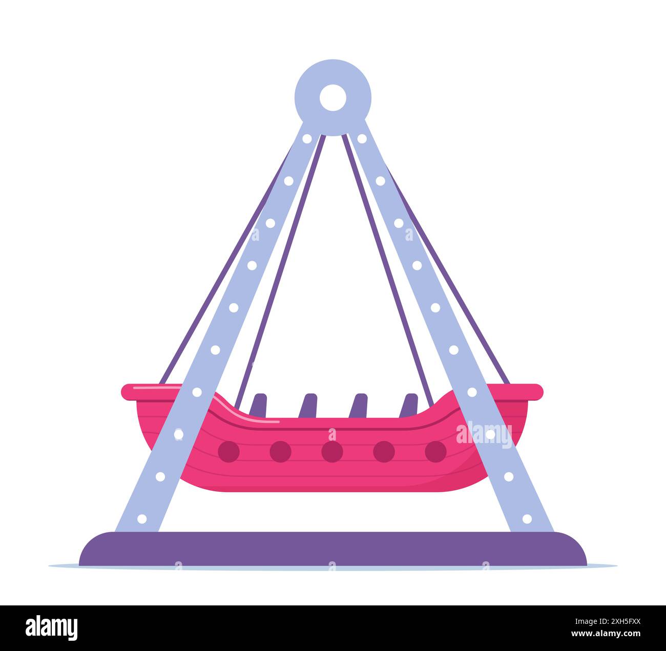 Swinging boat ride at amusement park. Entertainment theme vector