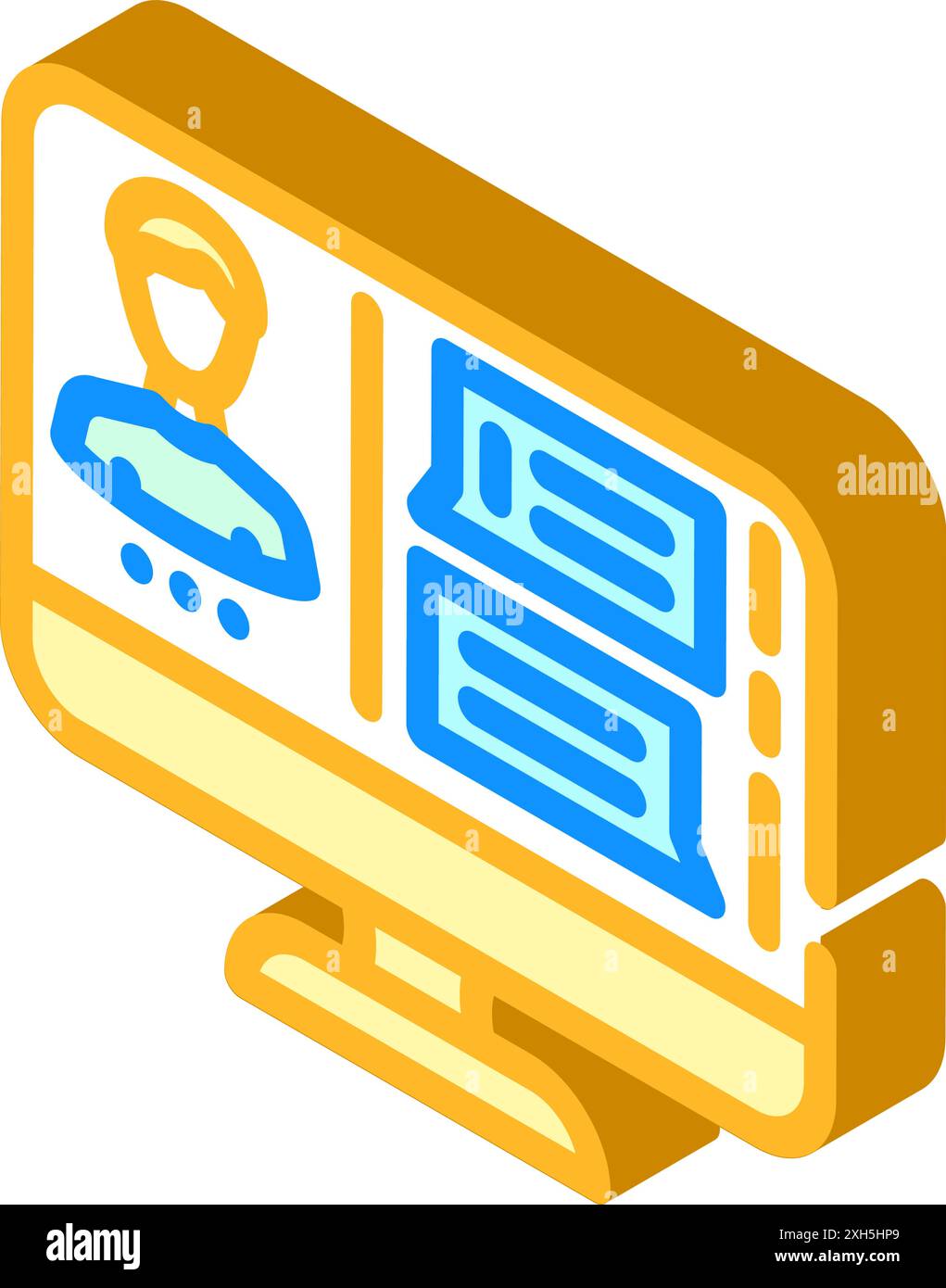 remote consulting isometric icon vector illustration Stock Vector Image ...
