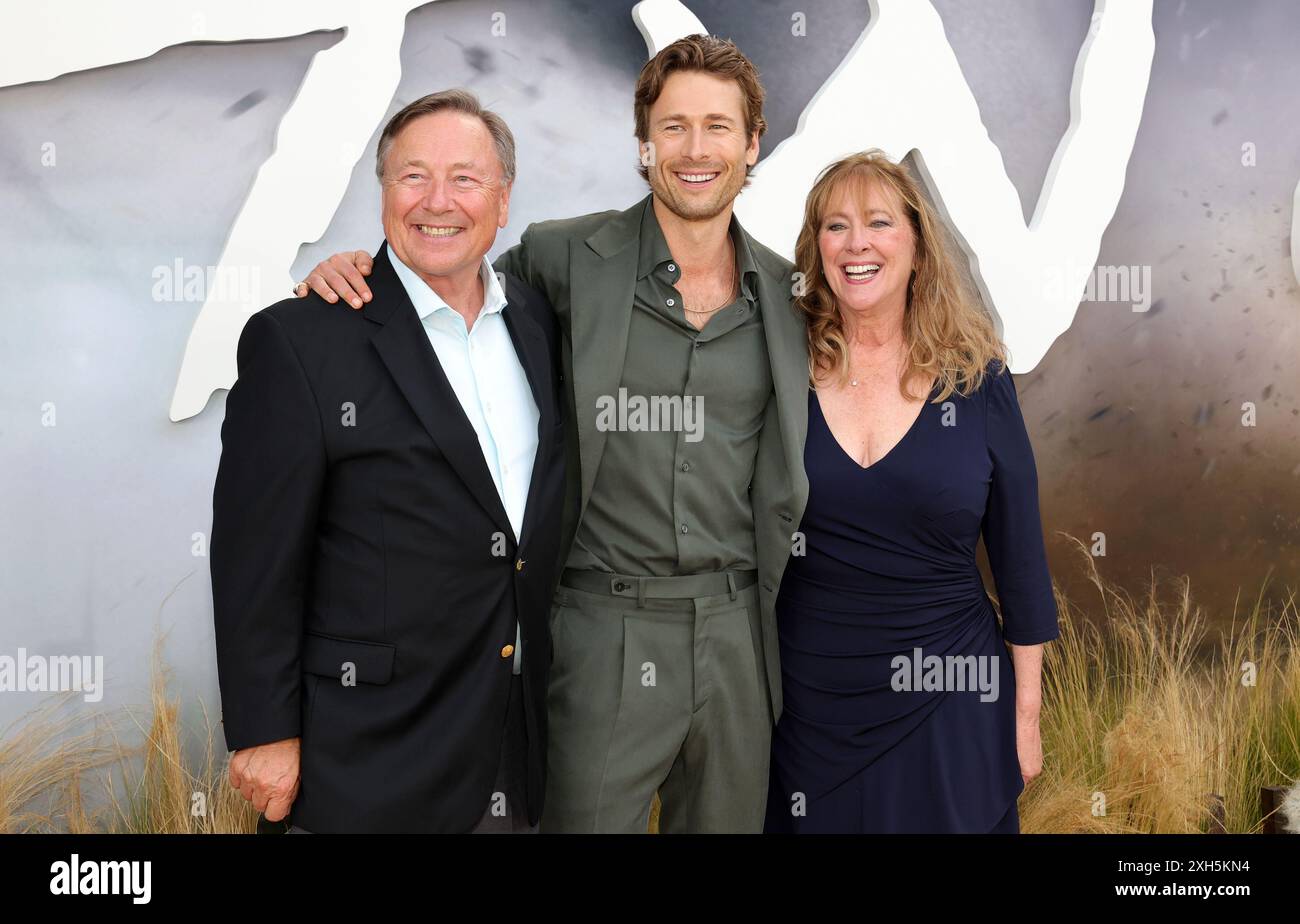 Los Angeles, Ca. 11th July, 2024. Glen Powell, Cyndy Powell, Glen