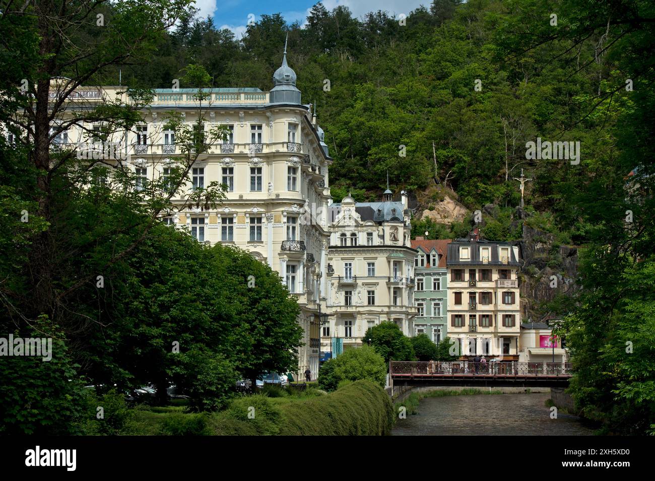 Grandhotel Pupp in the spa quarter, Karlovy Vary, Bohemia, Czech Republi Stock Photo