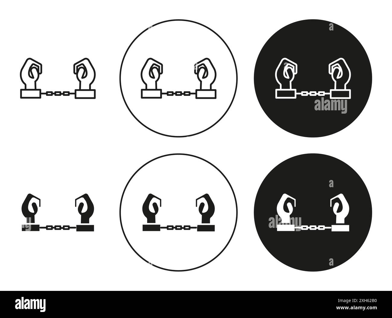 Arrested Icon Vector Symbol Or Sign Set Collection In Black And White 