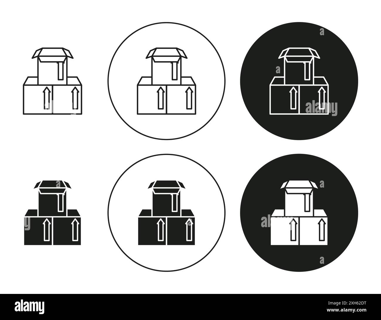 Black line delivery cardboard boxes hi-res stock photography and images ...