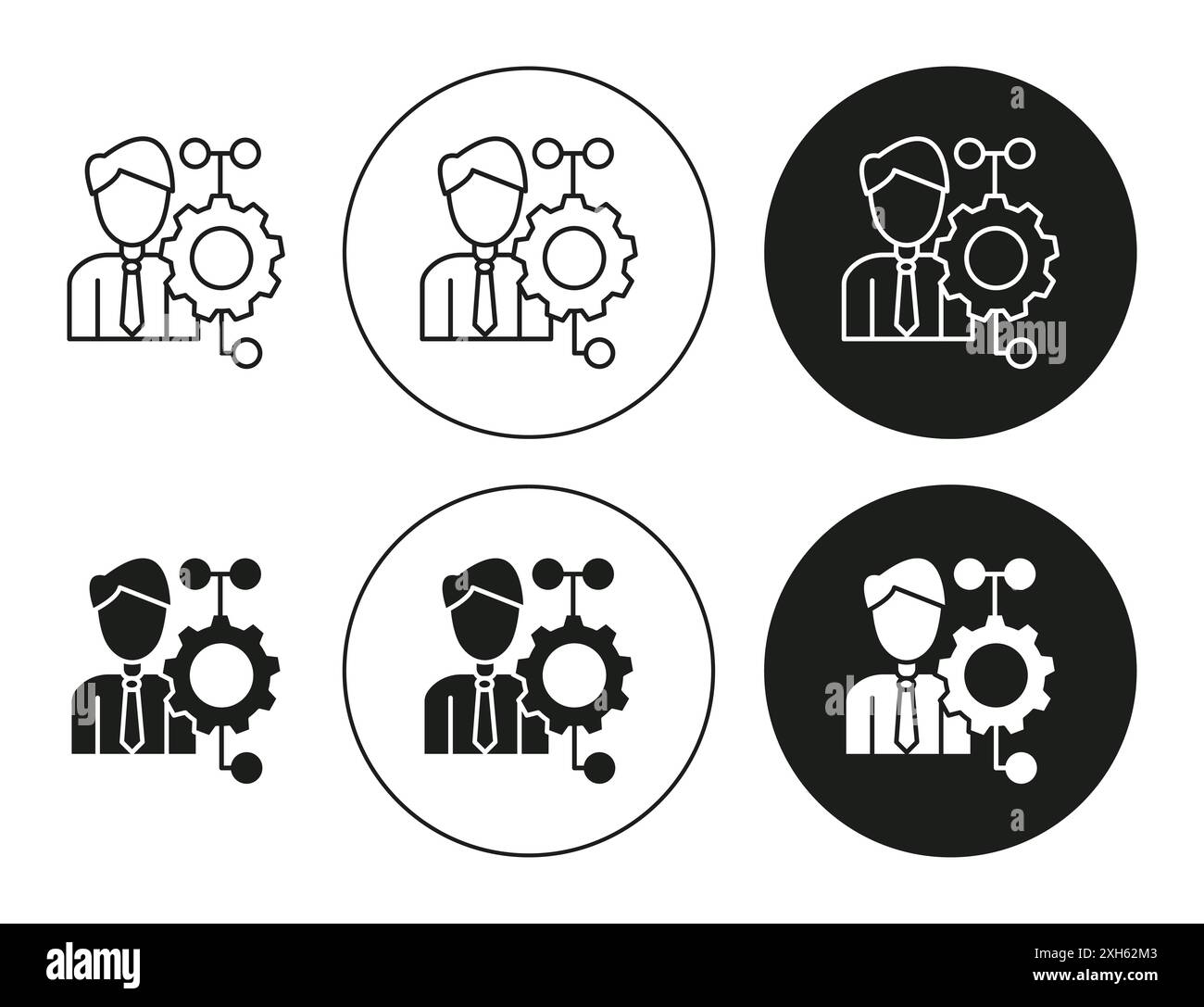 big data scientist icon Vector symbol or sign set collection in black ...