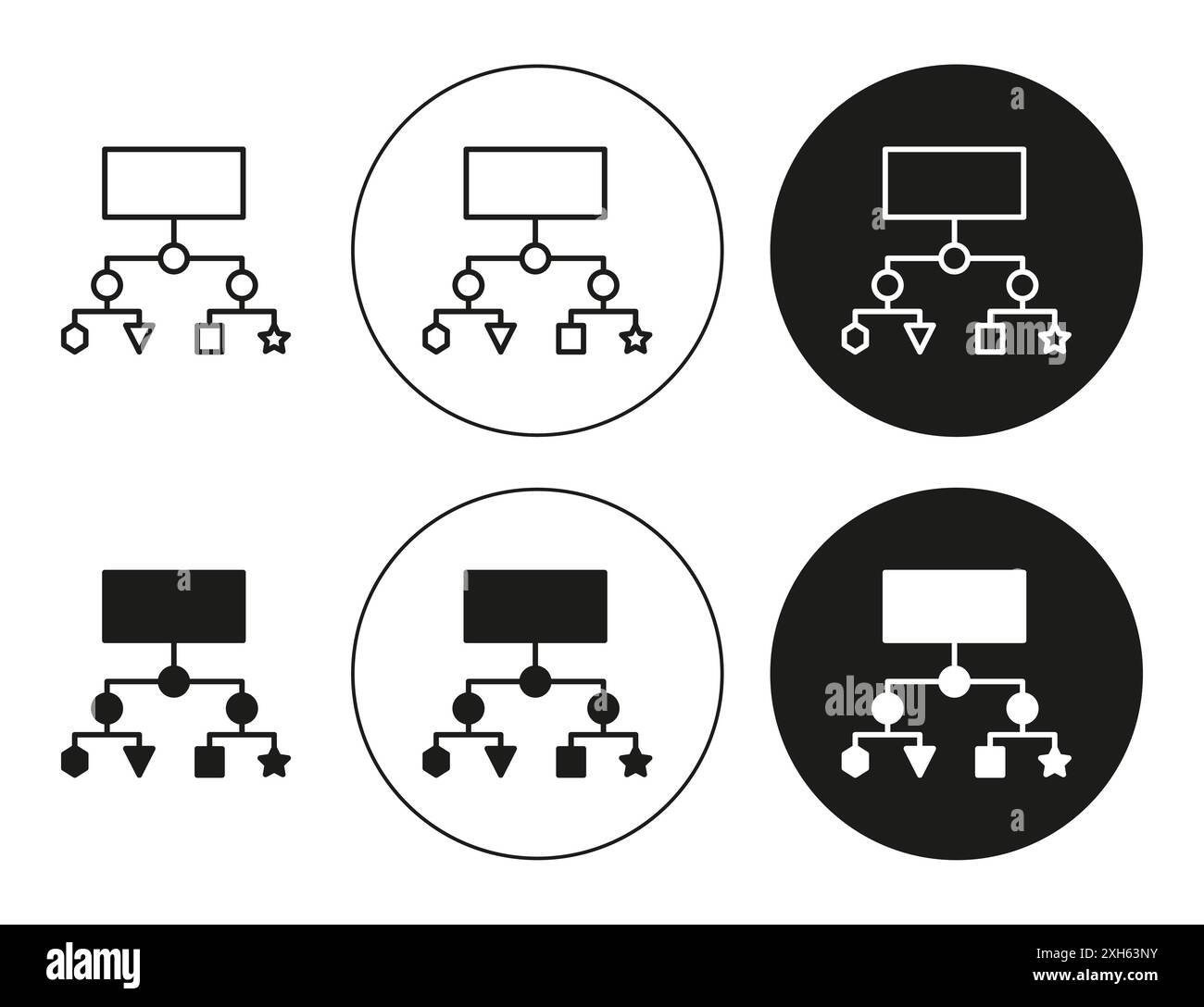 classification icon Vector symbol or sign set collection in black and ...