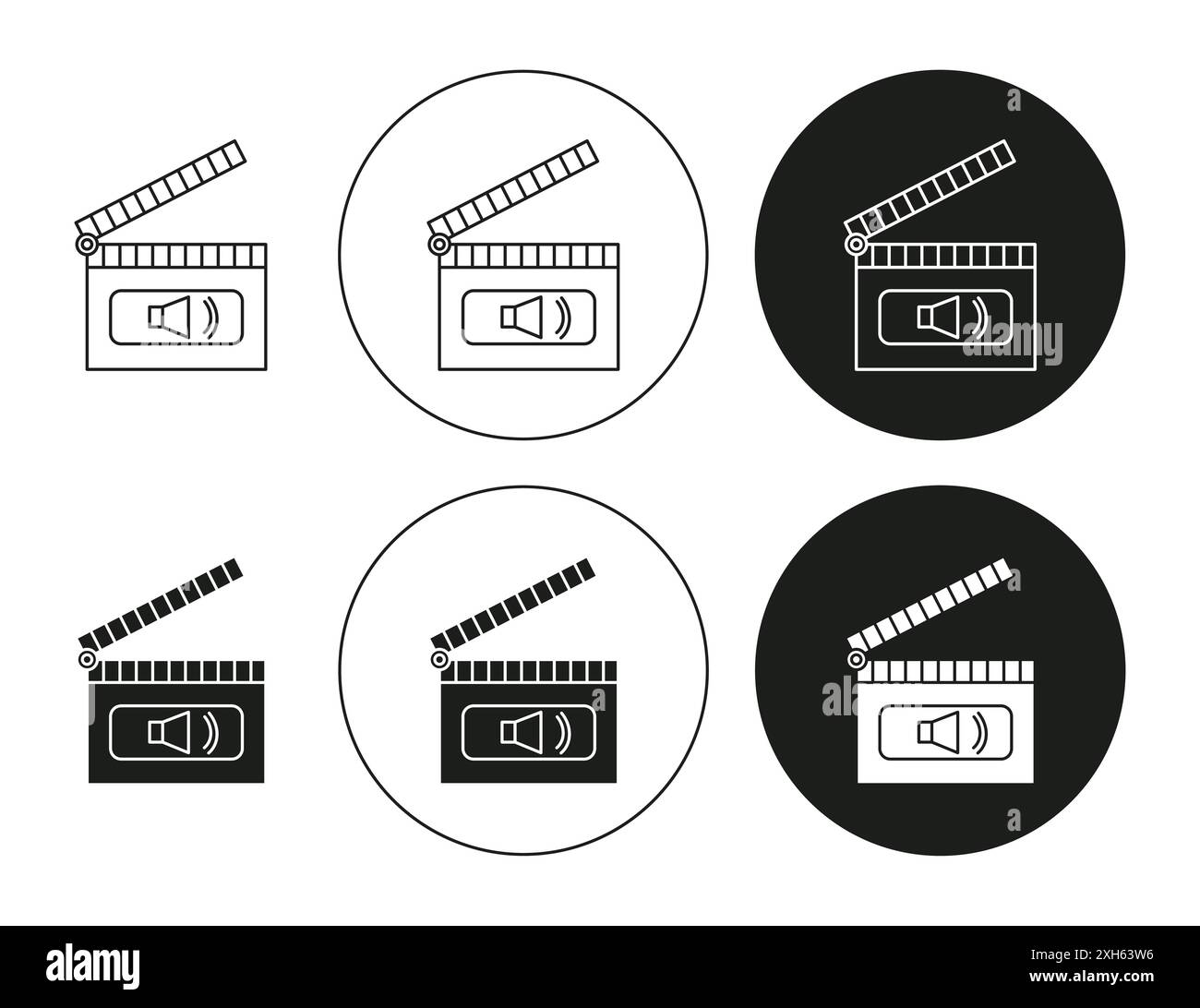 Casting call icon Vector symbol or sign set collection in black and ...