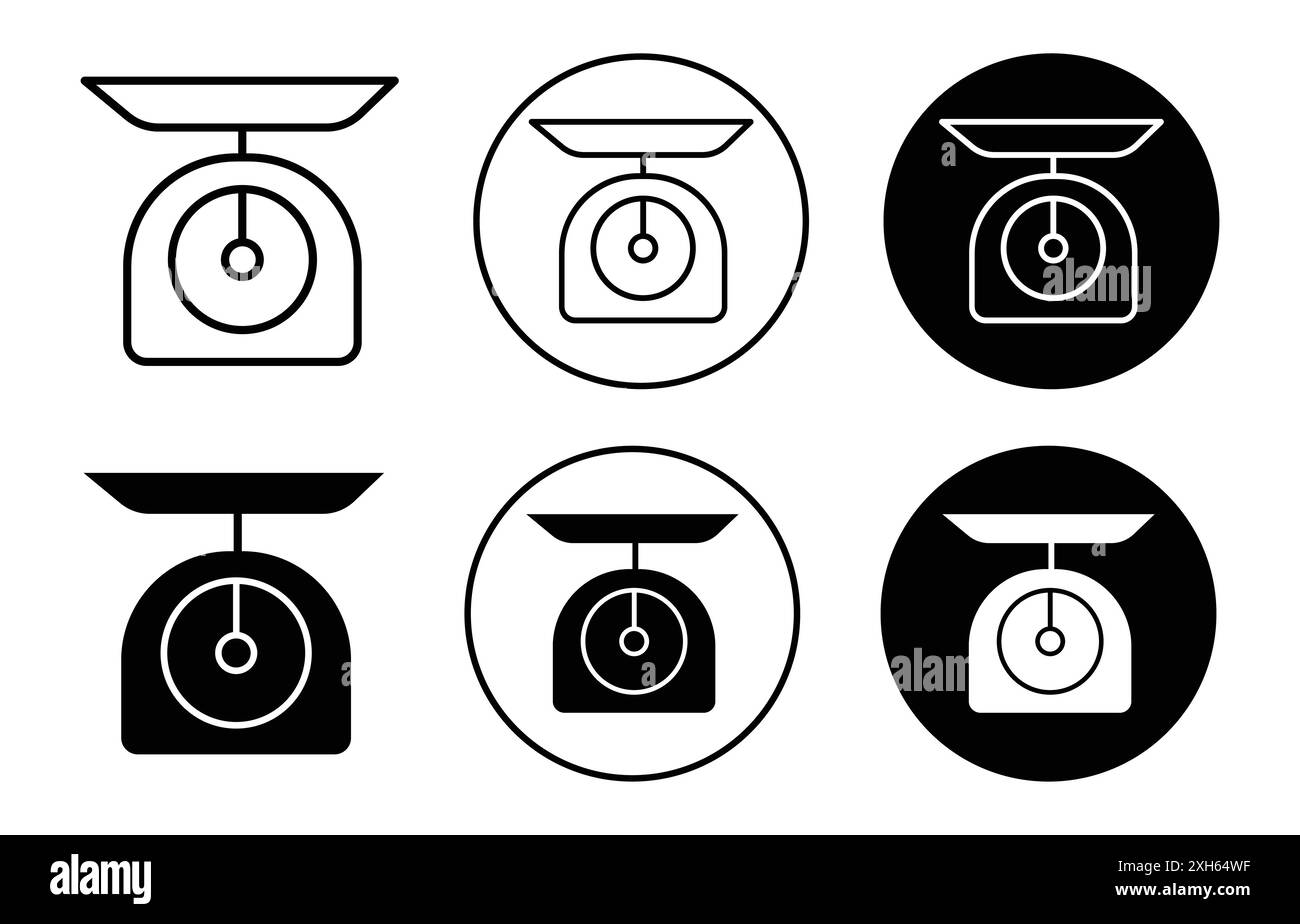 Electronic bathroom scale icon vector Black and White Stock Photos ...