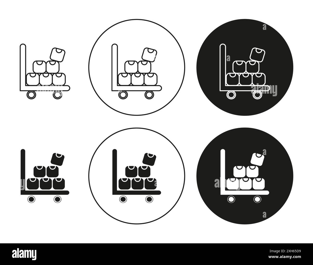 Overflow shipment icon Vector symbol or sign set collection in black ...