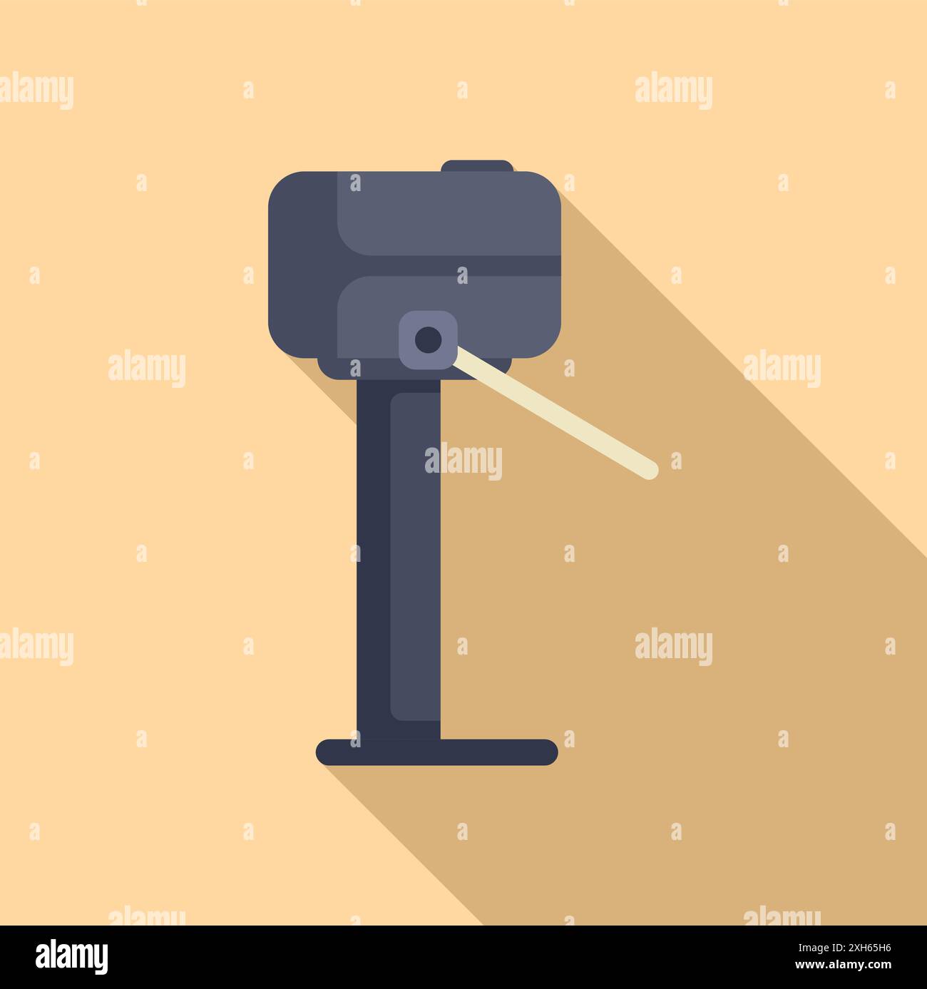 Parking machine accepting payment with long shadow on yellow background Stock Vector