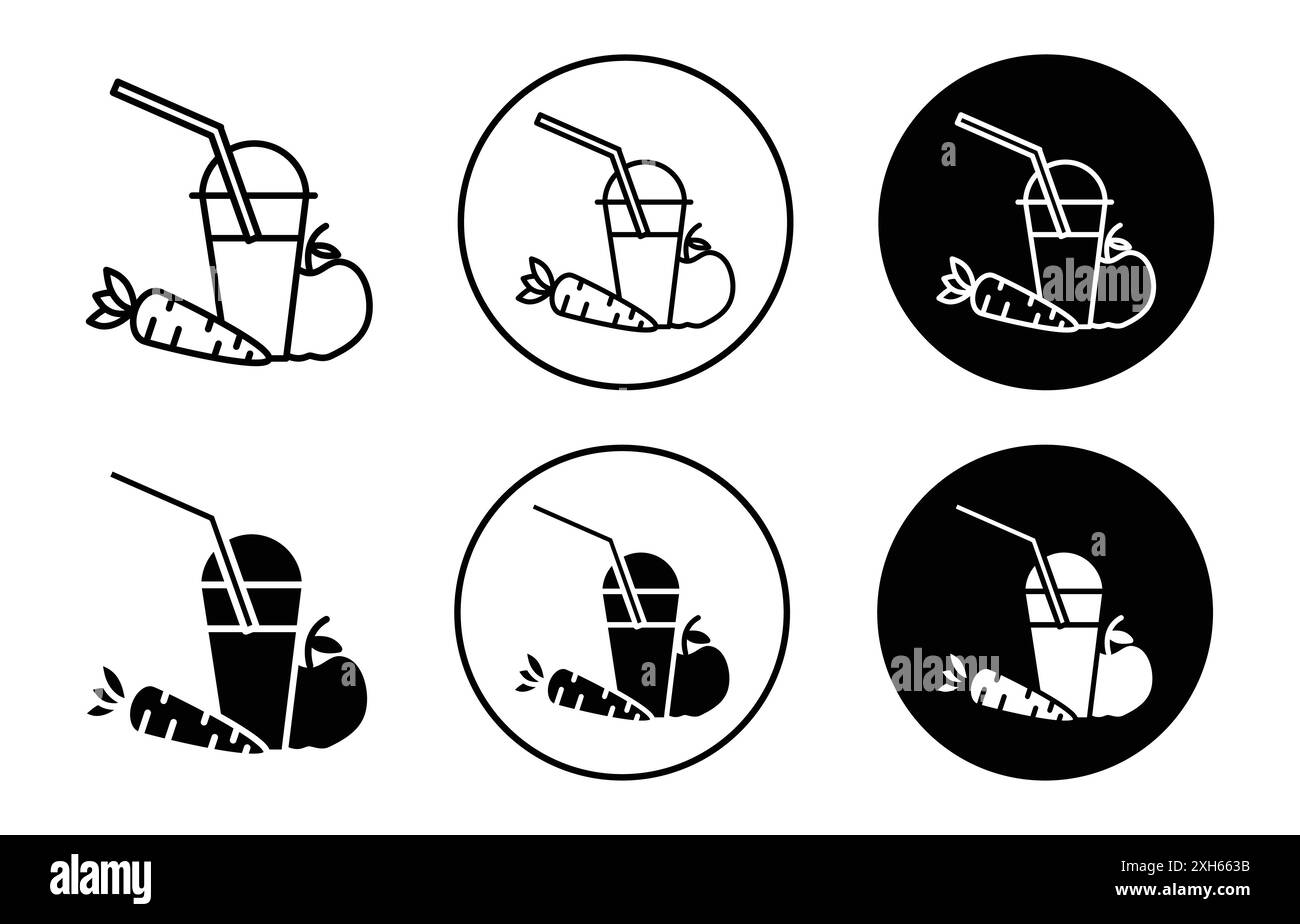 fruit juice icon Vector symbol or sign set collection in black and ...
