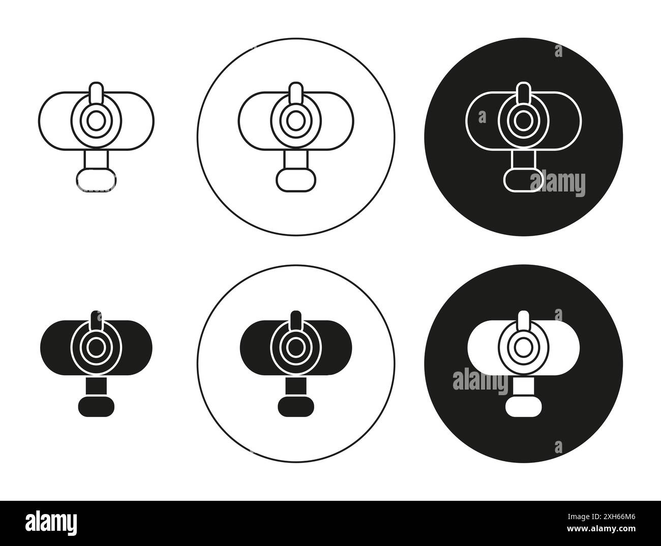 Web camera icon Vector symbol or sign set collection in black and white ...