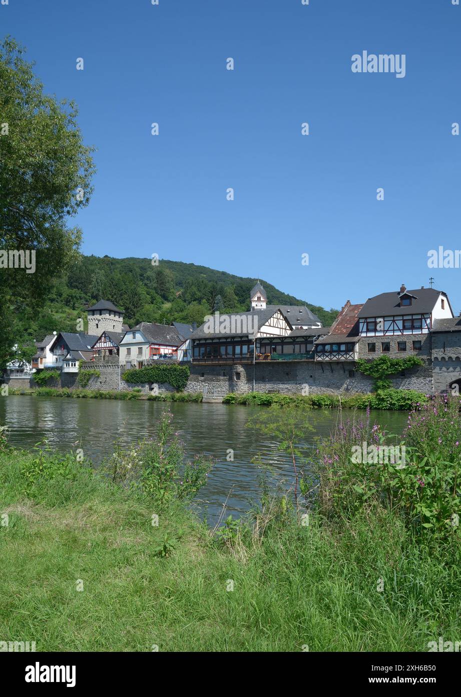medieval Village of Dausenau at River Lahn,Westerwald,Rhineland