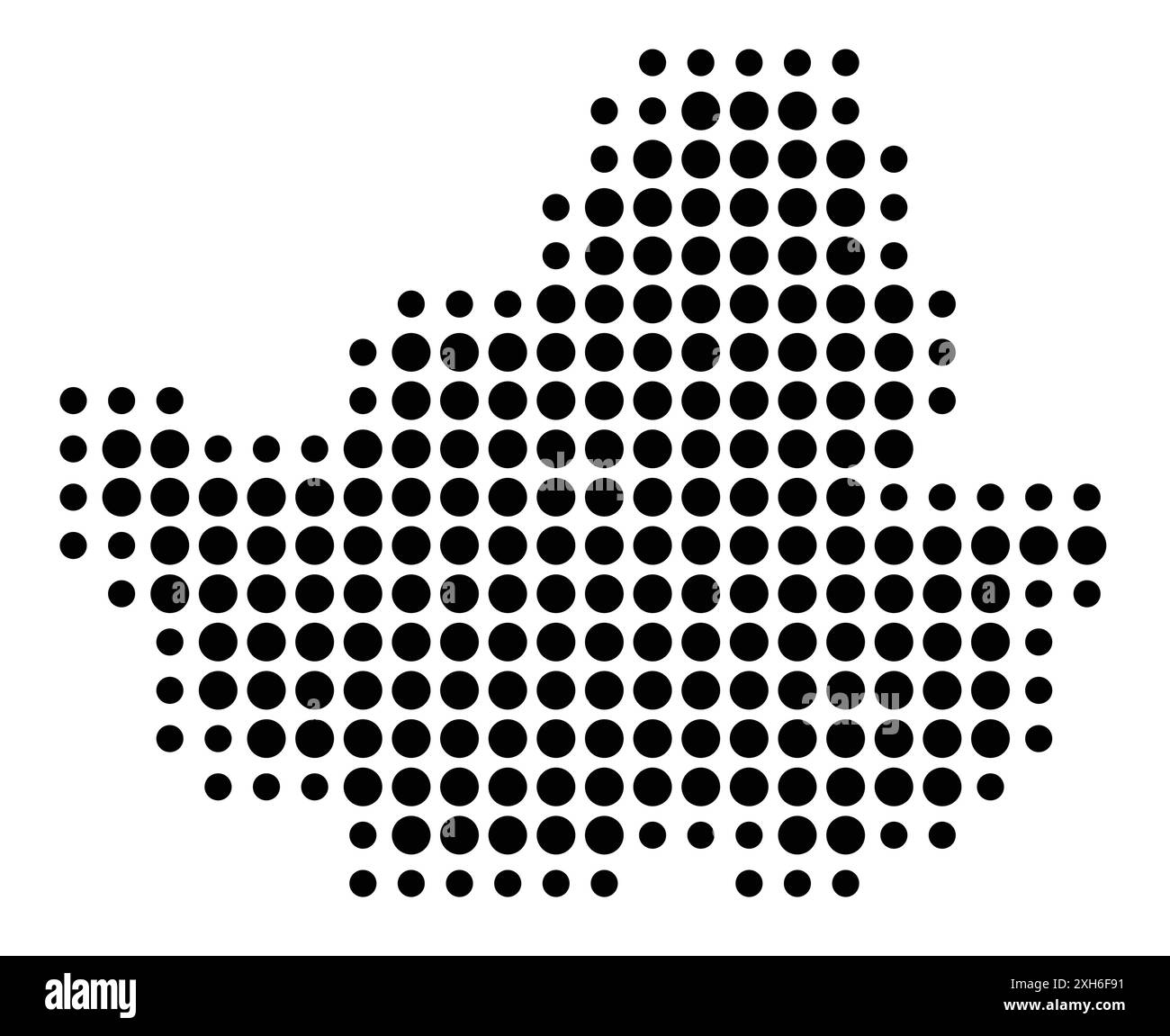 Symbol Map of the Capital Metropolitan City Seoul (South Korea) showing