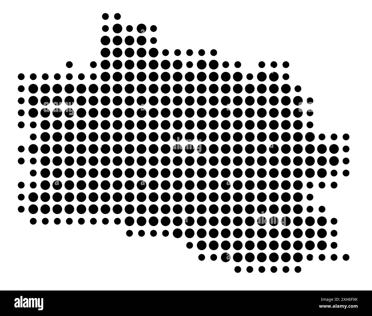 Symbol Map of the Province Jawa Barat (Indonesia) showing the state/province with a pattern of black circles Stock Vector