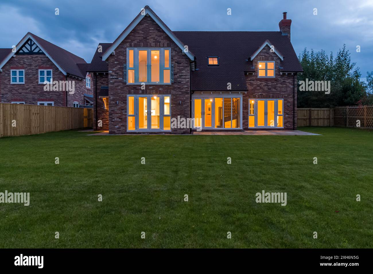 Modern detached new build home in the English countryside Stock Photo