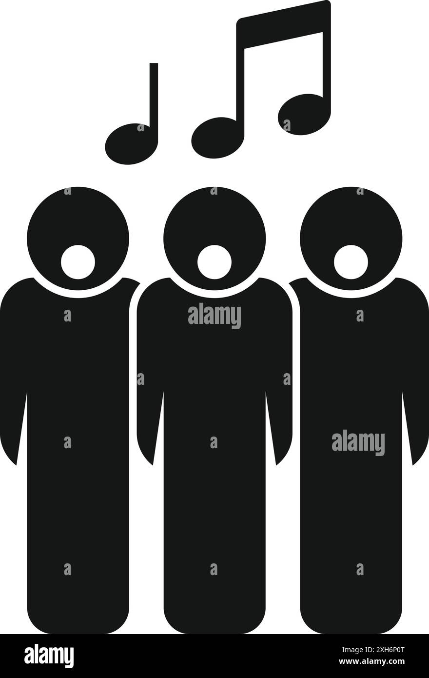Three singers are performing a concert on stage Stock Vector