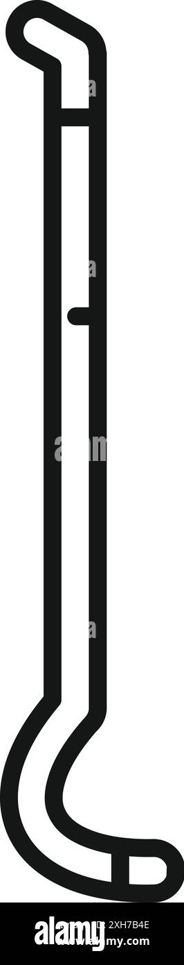 Crowbar tool icon, outline style, suitable for security or construction concepts Stock Vector