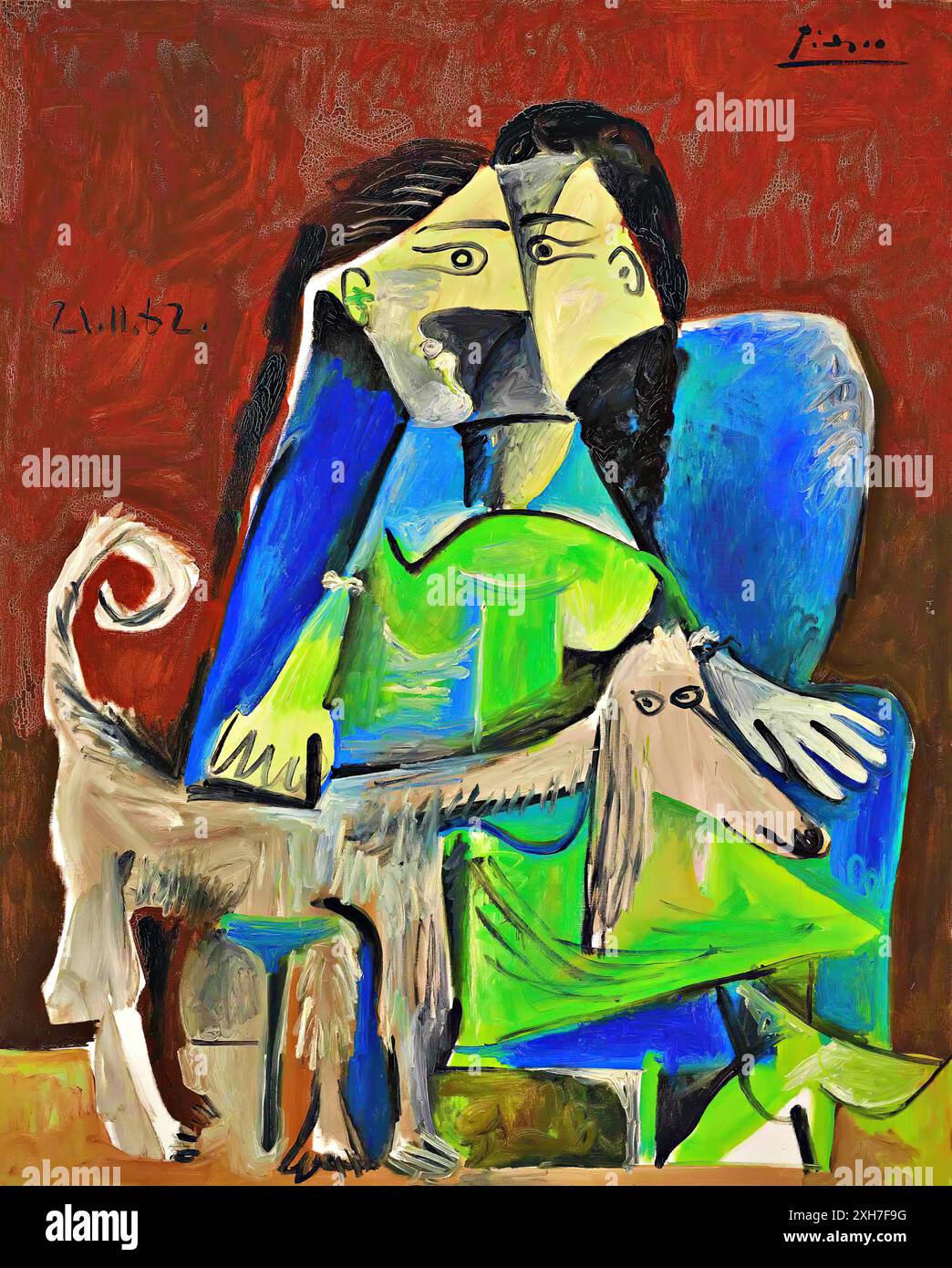 Woman and Dog, 1962 (Painting) by Artist Picasso, Pablo (1881-1973 ...