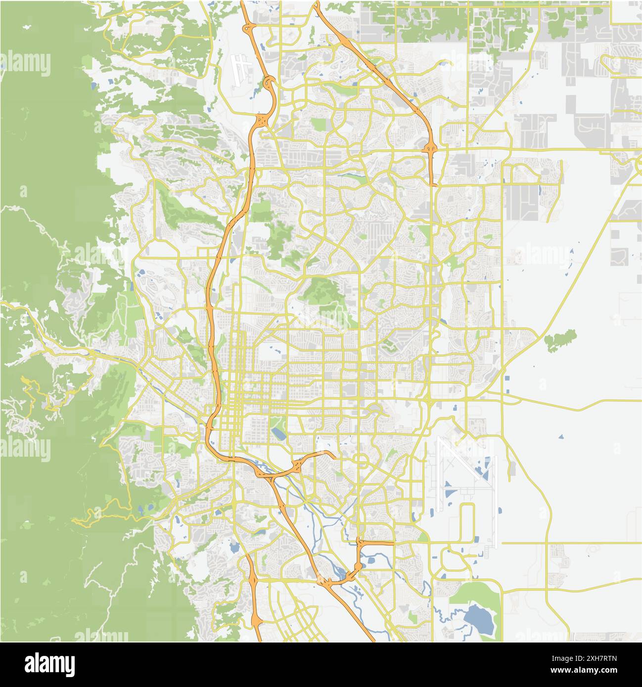 Road map of Colorado Springs in Colorado. Contains layered vector with roads water, parks, etc. Stock Vector
