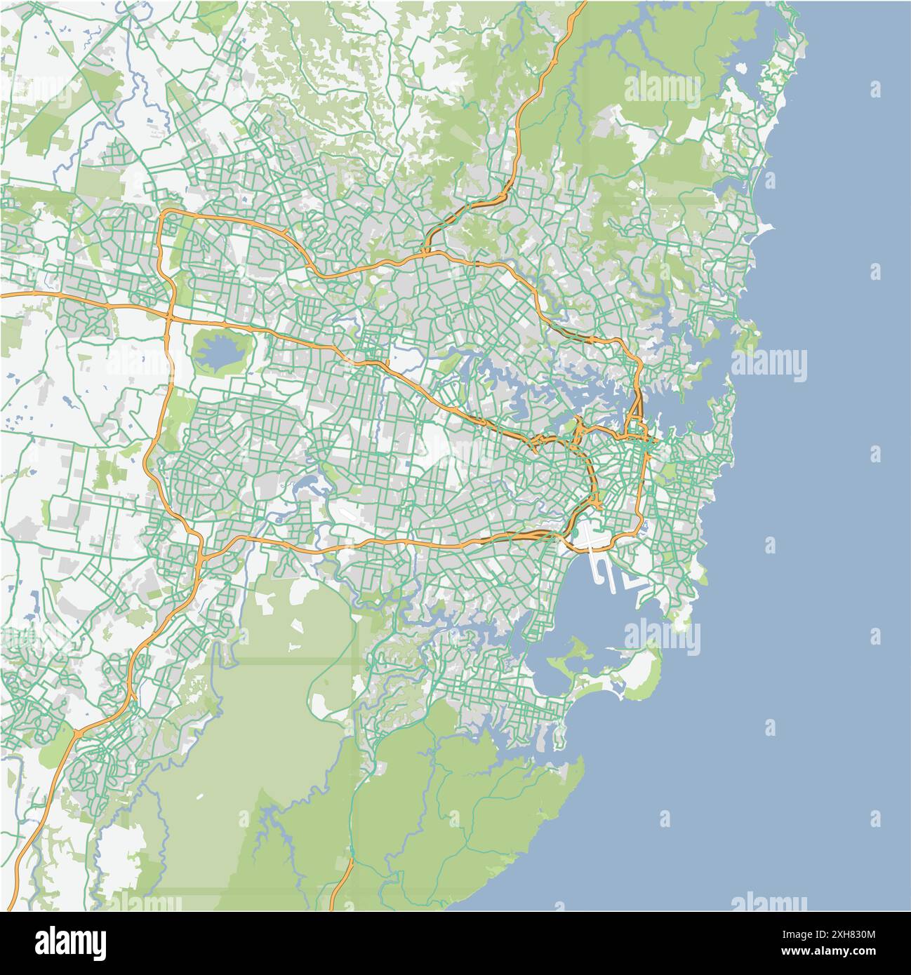 Road map of Sydney in Australia. Contains layered vector with roads ...