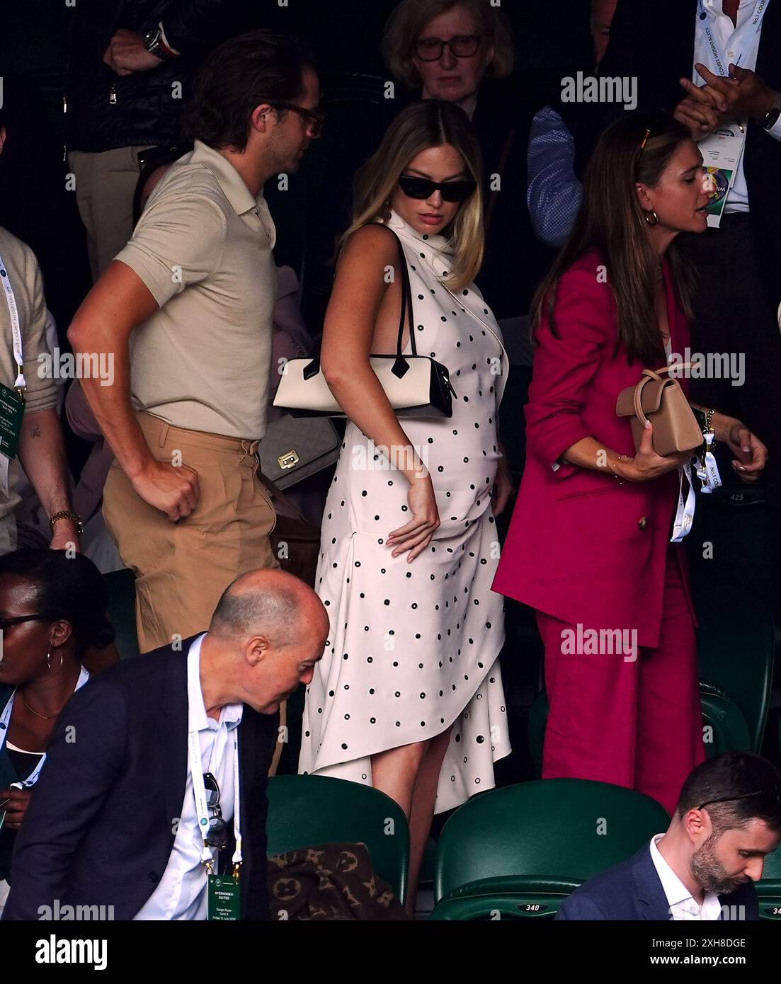 Margot Robbie and Tom Ackerley on day twelve of the 2024 Wimbledon ...